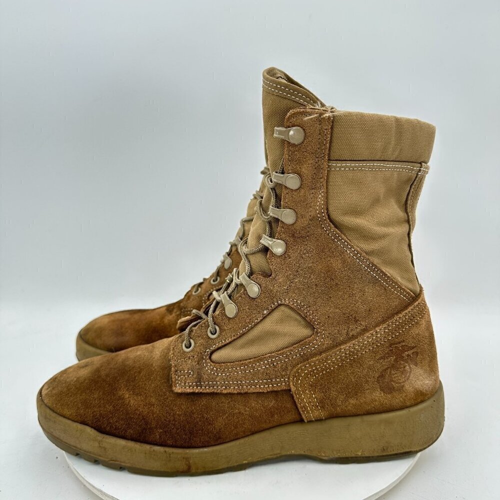Belleville Men Size 11.5R Brown Khaki Suede Canvas Vibram Sole Hiking Boot